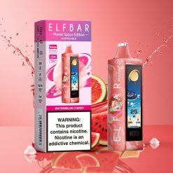 Suomi tukku Elf Bar Planet 25000 Puffs Disposable Vape Vesimeloni & Kirsikka 18ml 5% Nikotiinia 800mAh Akku