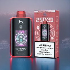 Suomi tukku Fumot Tornado 25000 Puffs (Watermelon Ice) – HD Screen, 700mAh Battery, 20ml E-liquid, Type-C Charging