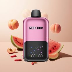 Suomi tukku GEEKBAR 2GO 20ml 50000 Puffs Two Series Kertakäyttöinen Vape Pen Persikka & Vesimeloni, 3-tasoinen Säädettävä Maku/Jäähdytys, Ladattava Akku